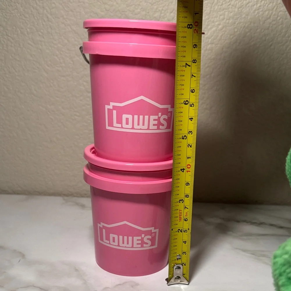 New. Lowe’s Mini Pink Buckets (2) - Picture 5 of 7